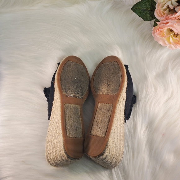 RALPH LOREN BLACK CARLYNDA SLIP WEDGES SIZE 7B - Picture 7 of 8